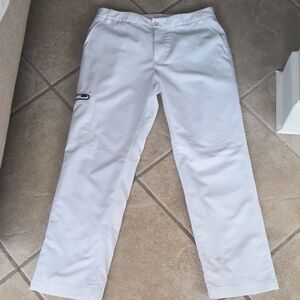 White Golf Pants with Elastic Waistband
